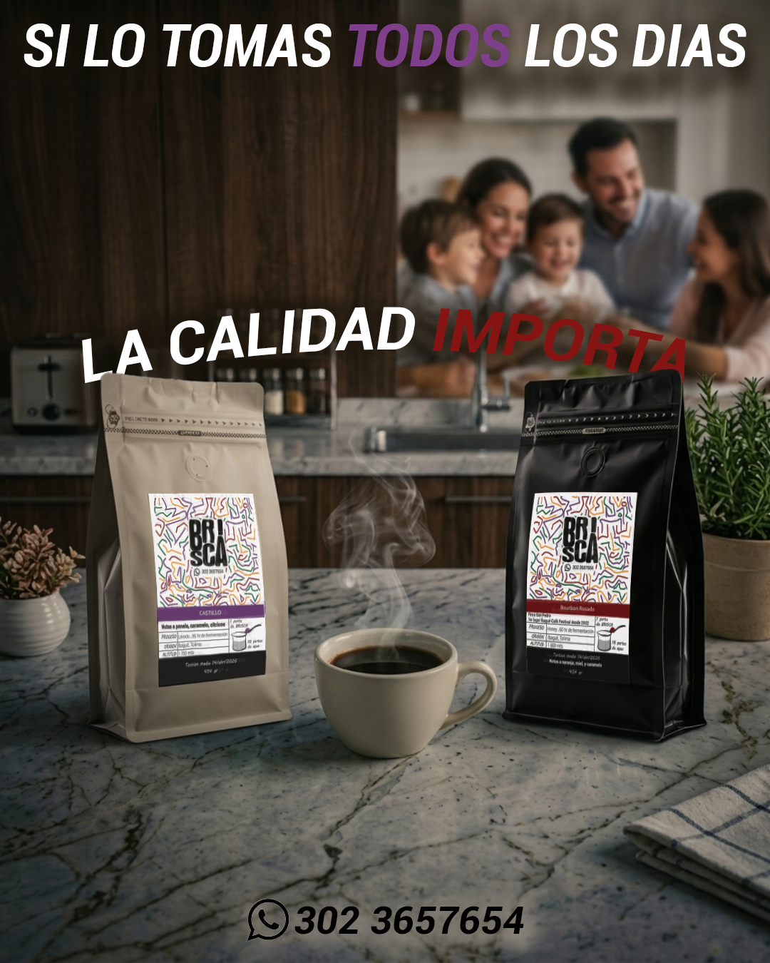 Publicación de redes sociales 2 de café BRISCA